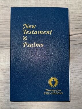 New Testament Psalms Gideons Bible Thinking Of You 2013 Blue Softcover ESV Rare